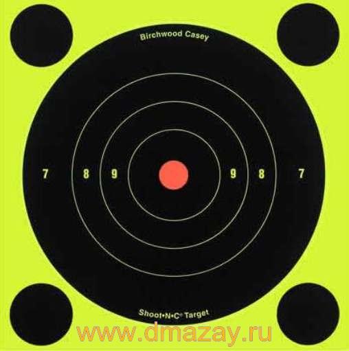 Мишень  наклейка бумажная для пневматического оружия проявляющаяся от попадания в комплекте с восстанавливающими наклейками BIRCHWOOD CASEY Shoot N C Shoot N C Self Adhesive Targets 34512 B16 12 (12 + 48 штук)    